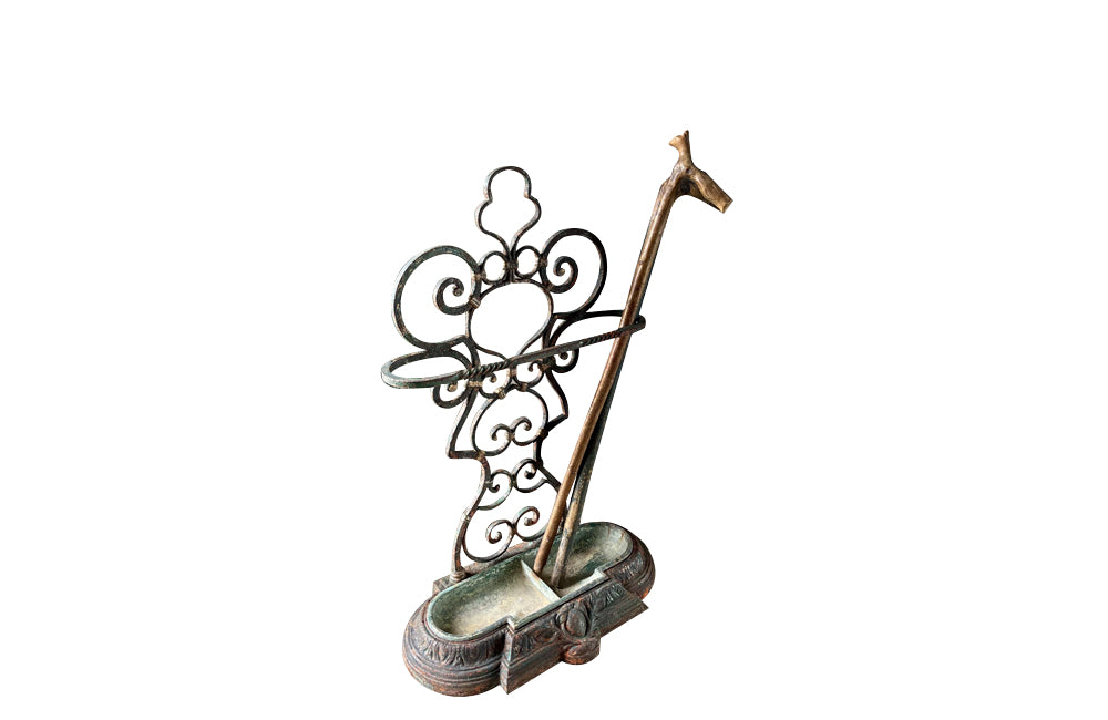 Late 19th Century French Belle Époque Iron Umbrella Stand 