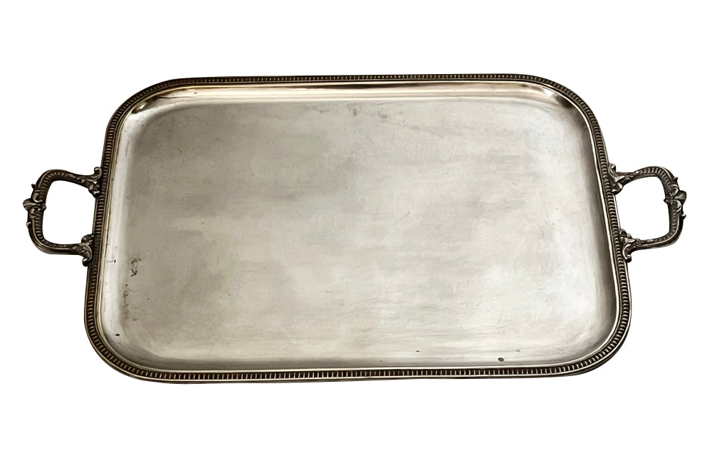 Antique serving tray silverplate French in the Neo-Classical style - French Antiques