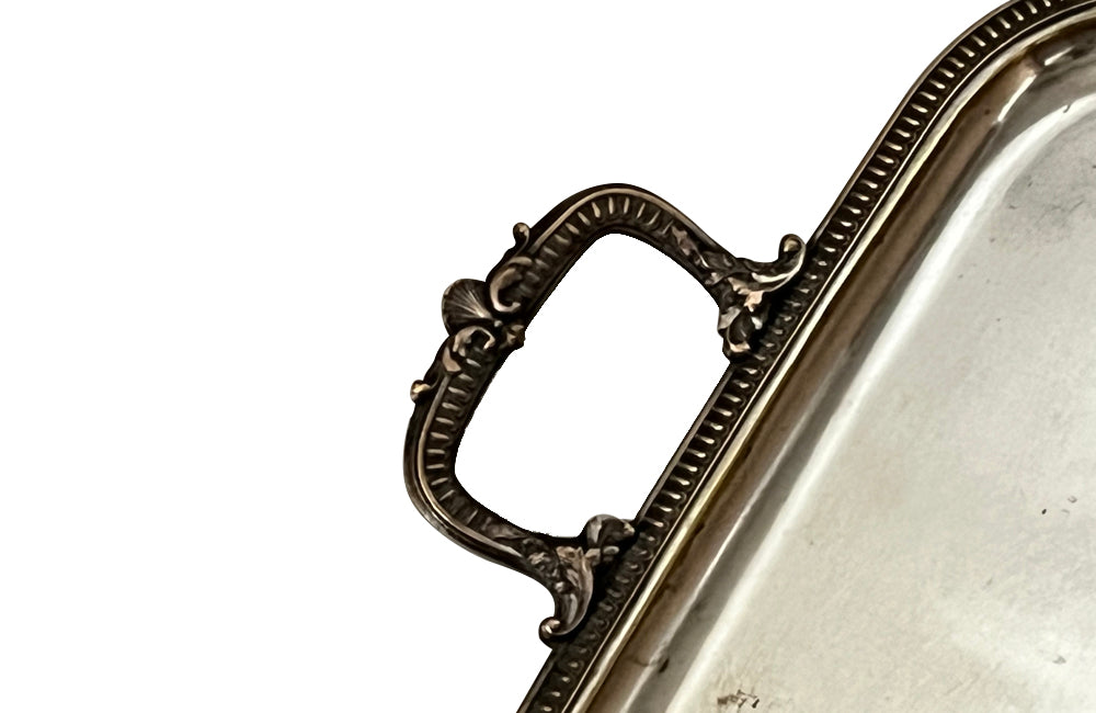 Antique serving tray silverplate French in the Neo-Classical style - French Antiques