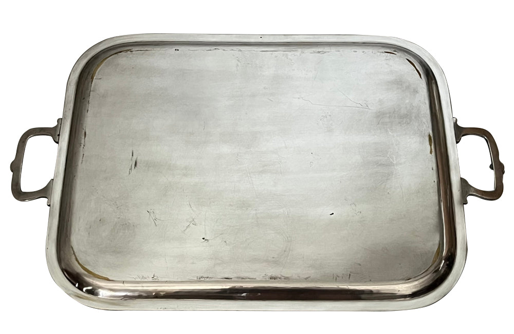 Antique serving tray silverplate French in the Neo-Classical style - French Antiques