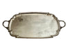 Beautiful, large, late 19th Century French shaped silver plate serving tray with monogram to top left corner.