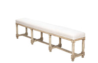 19th century French long oak painted upholstered bench - Banquette - French Antique Furniture