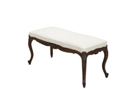 Antique bench or banquette 19th Century French walnut in the Louis XV style. French antique furniture.