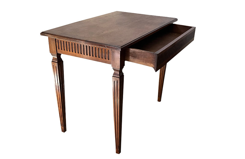 Antique side table or writing table French Louis XVI walnut - French antique furniture