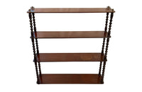 Antique bookcase shelf. Four tiered late 19th Century French mahogany hanging or free-standing - Antique Furniture