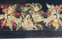 19th Century French Needlework Hunting Scene Panel With Figures And Dogs 