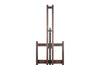 19th century French, oak artist's easel with hand crank mechanism for adjusting height with rare wooden turning screw