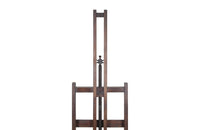 19th century French, oak artist's easel with hand crank mechanism for adjusting height with rare wooden turning screw