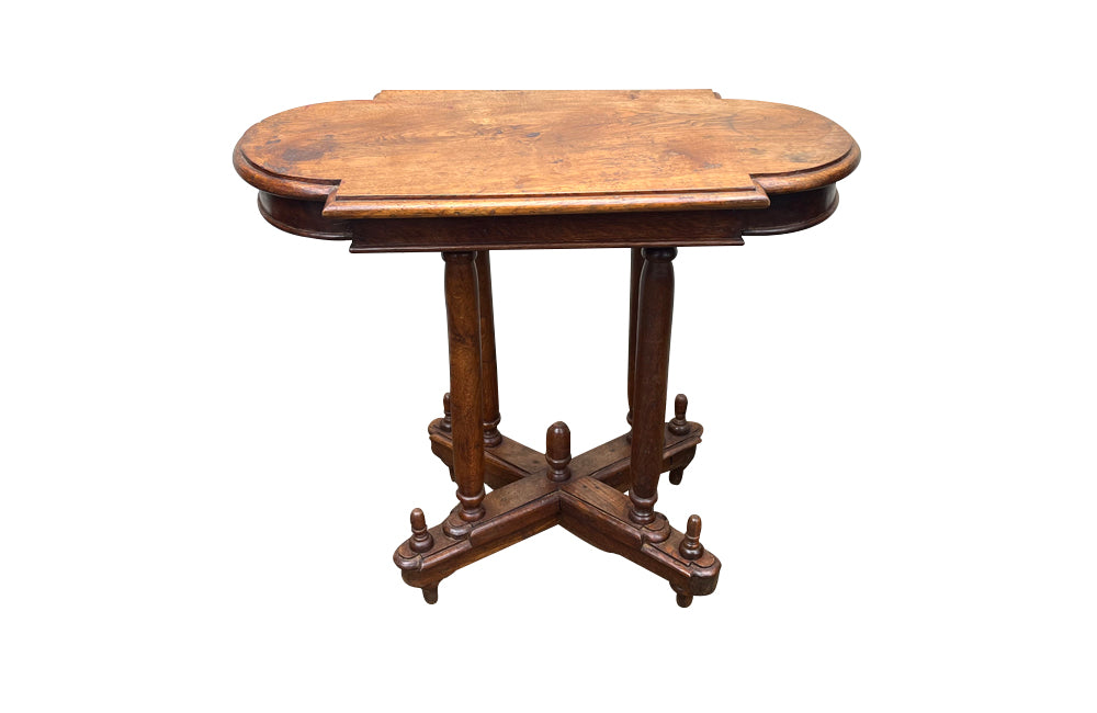 A charming 19th century French oak side table from the Alsace Region .