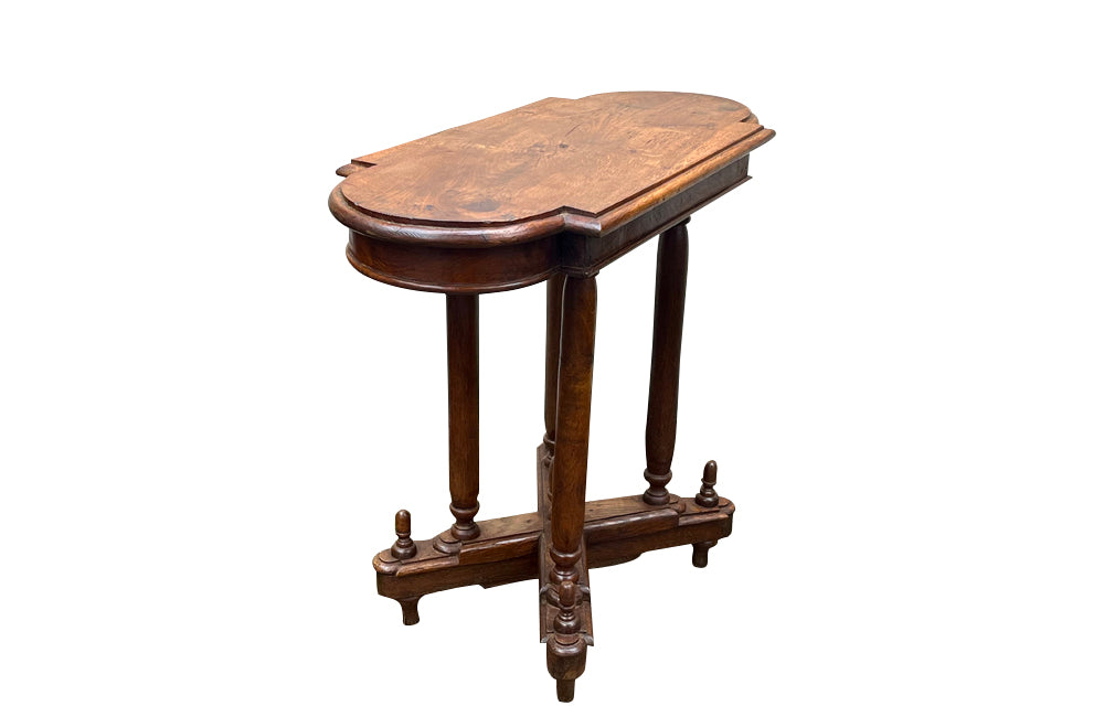 A charming 19th century French oak side table from the Alsace Region .