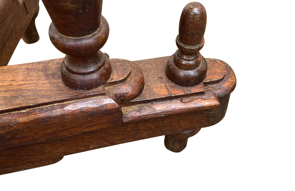 A charming 19th century French oak side table from the Alsace Region .