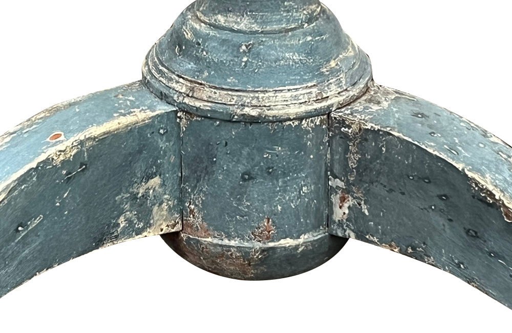 19th century Swedish or Scandinavian round table on a turned central pedestal with a tripod base