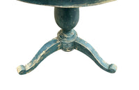 19th century Swedish or Scandinavian round table on a turned central pedestal with a tripod base