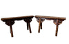 Pair of 19th century Chinese elm benches from the late Qing Period.