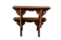 Pair of 19th century Chinese elm benches from the late Qing Period.