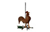 Very decorative 20th Century French painted full-bodied rooster on arrow weather vane on iron stand