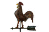 Very decorative 20th Century French painted full-bodied rooster on arrow weather vane on iron stand