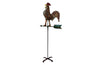 Very decorative 20th Century French painted full-bodied rooster on arrow weather vane on iron stand