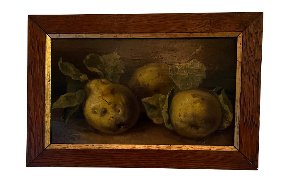 SMALL 19TH CENTURY PAINTING OF PEARS