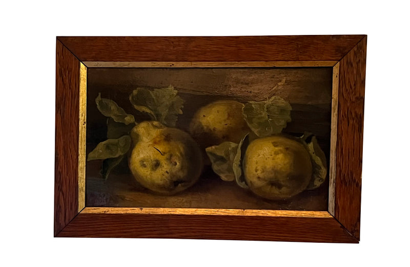 SMALL 19TH CENTURY PAINTING OF PEARS