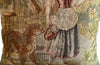 Charming cushion made with a late 19th Century tapestry depicting Red Riding Hood and the Wolf