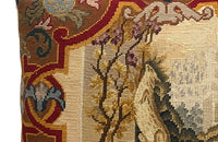 Antique cushion 19th century French tapestry cushion depicting a squirrel reaching for grapes. French antiques.
