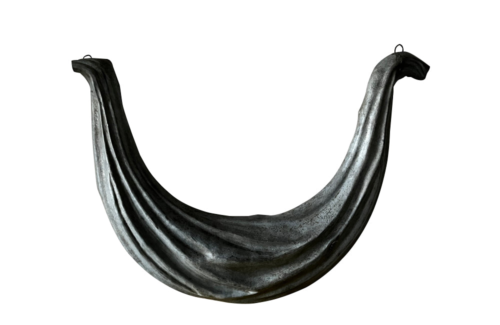 Charming, 19th century French decorative, zinc hanging drape.