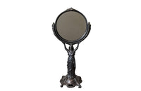 Antique table mirror with circular psyche mirror supported by a classical Art Nouveau female figure - French Antique Mirrors