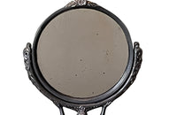 Antique table mirror with circular psyche mirror supported by a classical Art Nouveau female figure - French Antique Mirrors