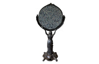 Antique table mirror with circular psyche mirror supported by a classical Art Nouveau female figure - French Antique Mirrors