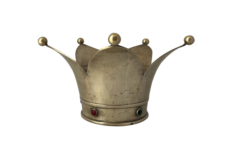 20th Century decorative brass ice bucket, or cache pot, in the form of a crown. 
