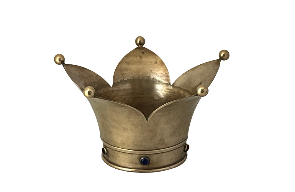 20th Century decorative brass ice bucket, or cache pot, in the form of a crown. 