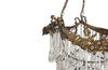 Antique chandelier bronze tiered with crystal glass drops French - Antique Lighting