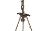 Antique chandelier bronze tiered with crystal glass drops French - Antique Lighting