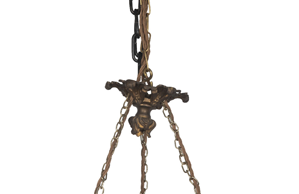 Antique chandelier bronze tiered with crystal glass drops French - Antique Lighting