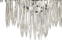Antique chandelier bronze tiered with crystal glass drops French - Antique Lighting