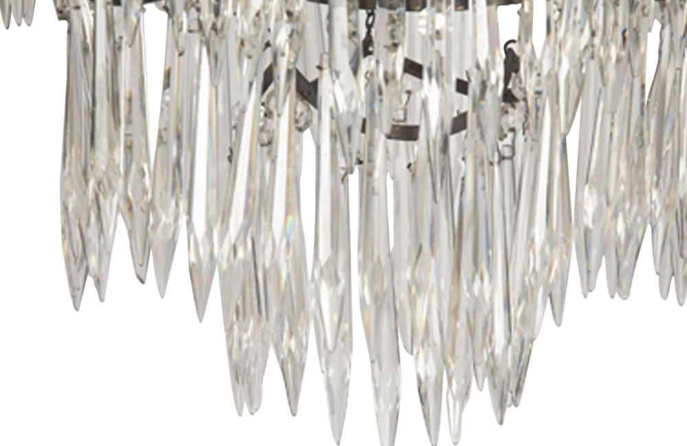Antique chandelier bronze tiered with crystal glass drops French - Antique Lighting