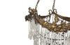 Antique chandelier bronze tiered with crystal glass drops French - Antique Lighting