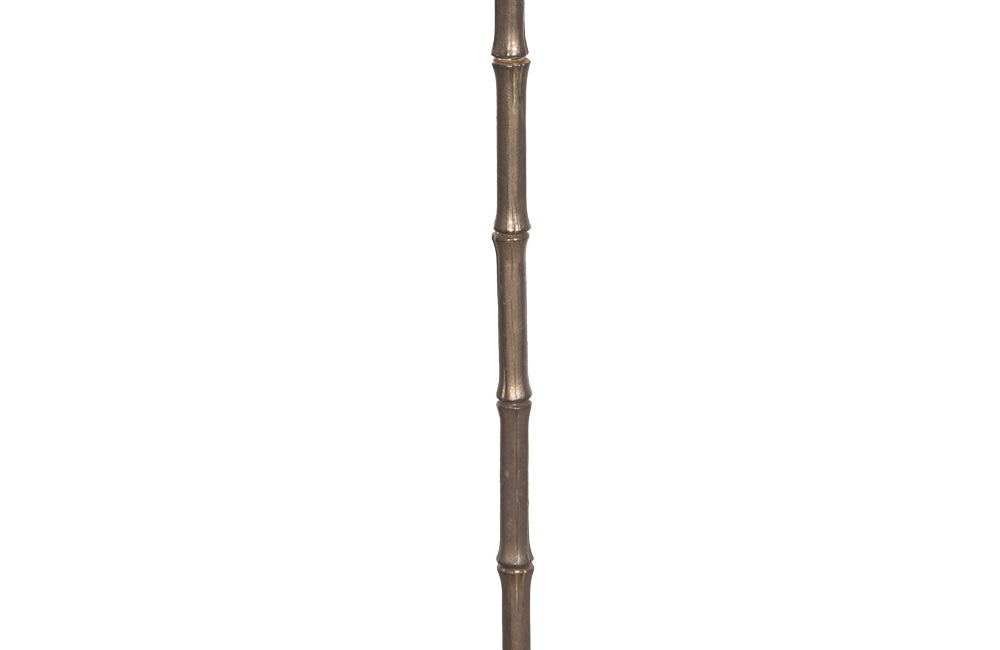 A Maison Bagues attributed faux bamboo brass floor lamp