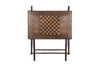 Early 20th century Faux Bamboo folding games table with inlaid checkerboard to centre and marquetry decoration.