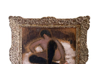  portrait of a female nude in black stockings signed by the artist, Henri Andre Martin in Montparnasse frame