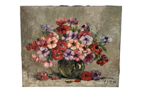 SIGNED STILL LIFE PAINTING OF ANEMONES BY JULIETTE GEORGE