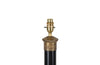 20th Century Empire style floor lamp with black metal stem terminating on a wooden foot - Mid Century Lighting