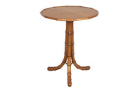 French  faux bamboo , antique tilt top occasional table with tripod base 