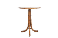 French faux bamboo , antique tilt top occasional table with tripod base 