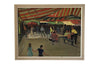 Charming, naive painting of dancing at a French village fair. 
