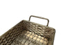 Elegant, mid century French silver plate basket with rectangular handles