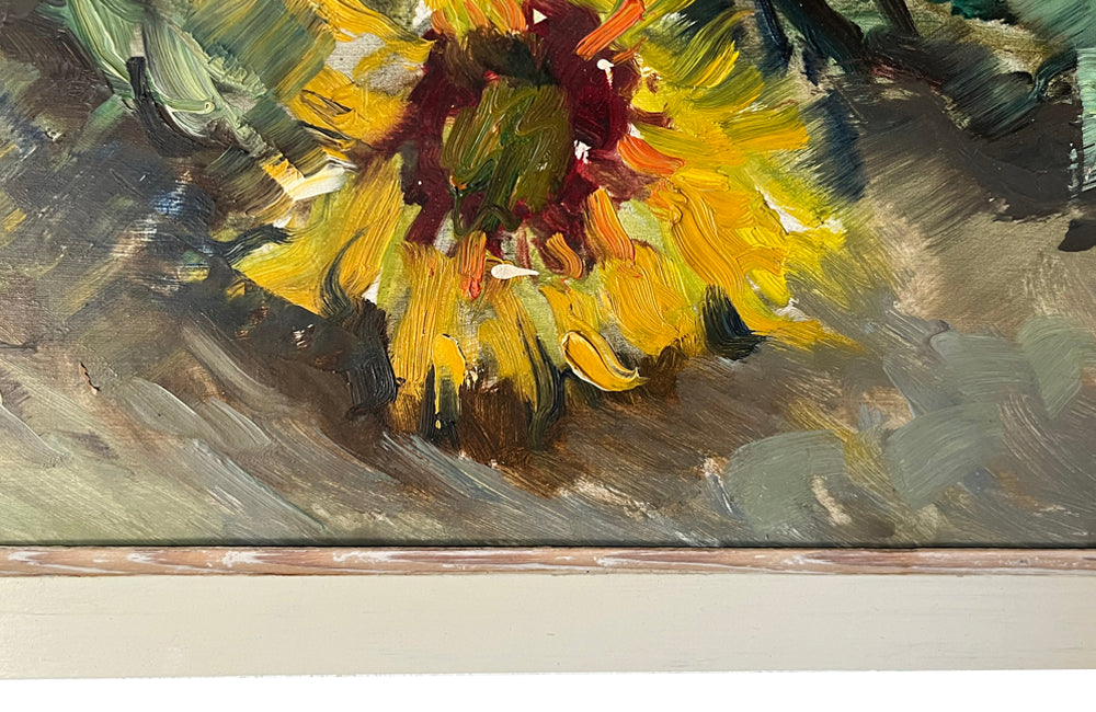 French Still Life Painting of 'Sunflowers' By Pierre Gontard 