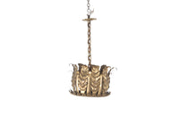 Spanish gilt tole hanging light in the form of a foliate crown 