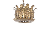 Spanish gilt tole hanging light in the form of a foliate crown 